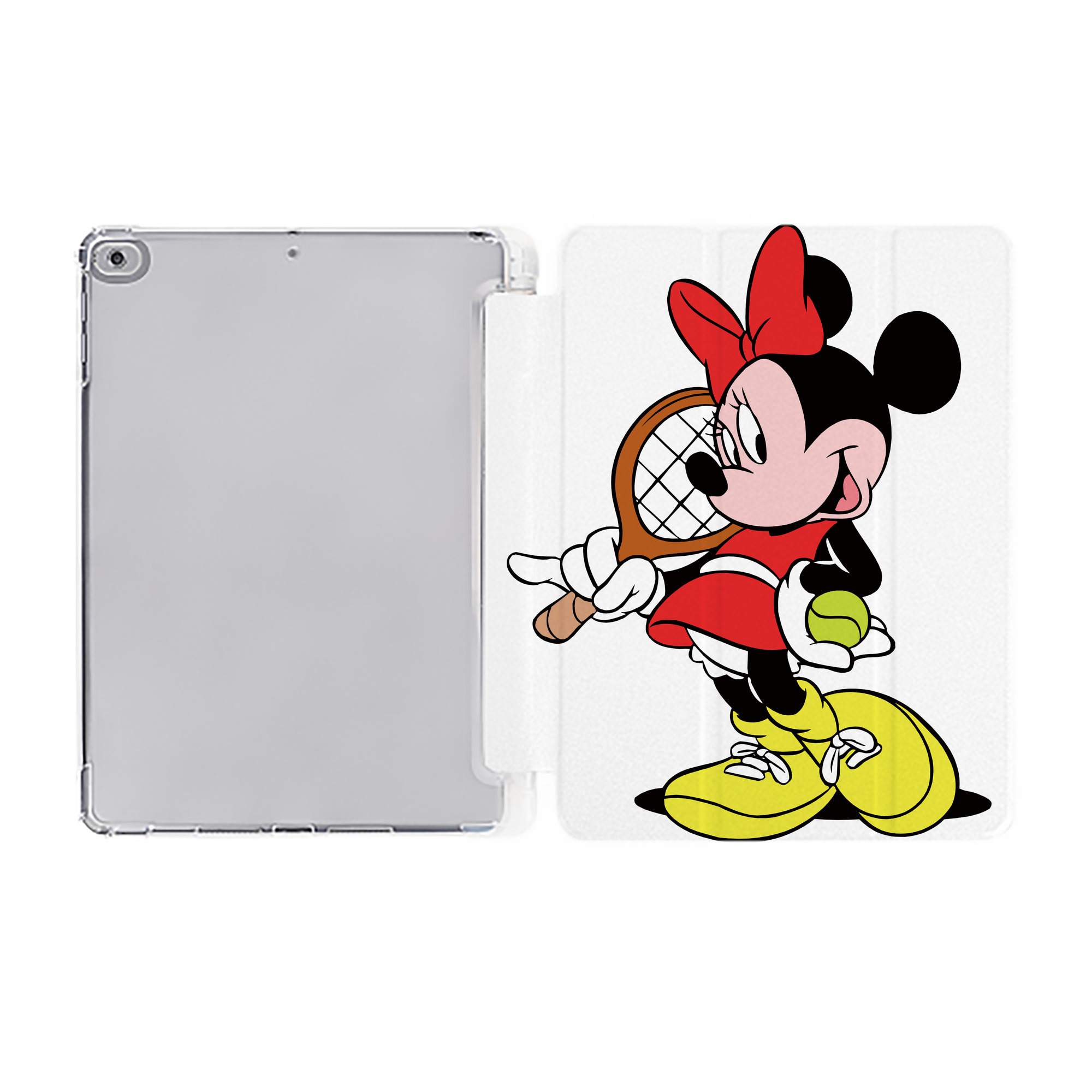 （画像用） ミッキーマウス Mickey Mouse IPad ケース ペン収納付き 三つ折りスタンド PUレザー×シリコン 対応機種9.5/10.5/10.9インチ